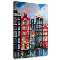 WANDBILD architektur gemalte stadt - Multicolor, Textil (40/60cm) - Feeby