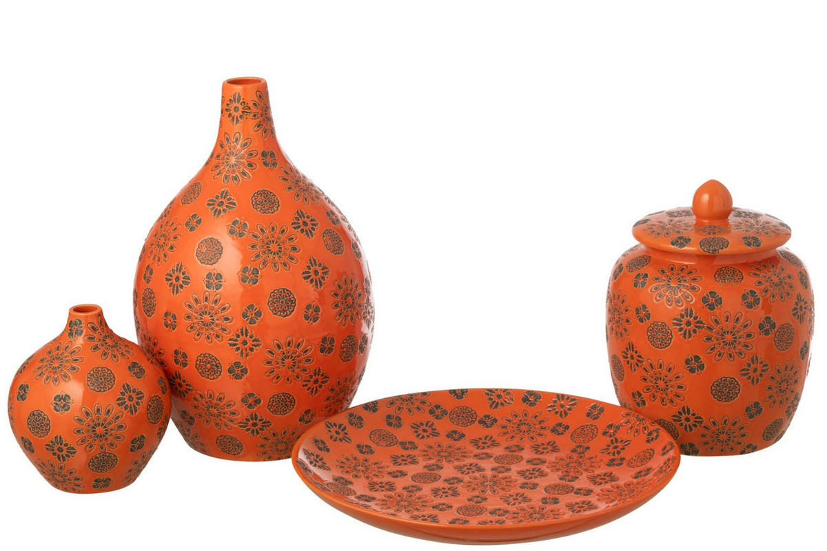 DEKORATIVER TOPF BILLY - Orange, Keramik (37/4cm) - J-Line