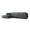 ECKSOFA Links Chenille Stoff Grau - Schwarz/Graphitfarben, Kunststoff/Textil (170/290cm) - Makamii