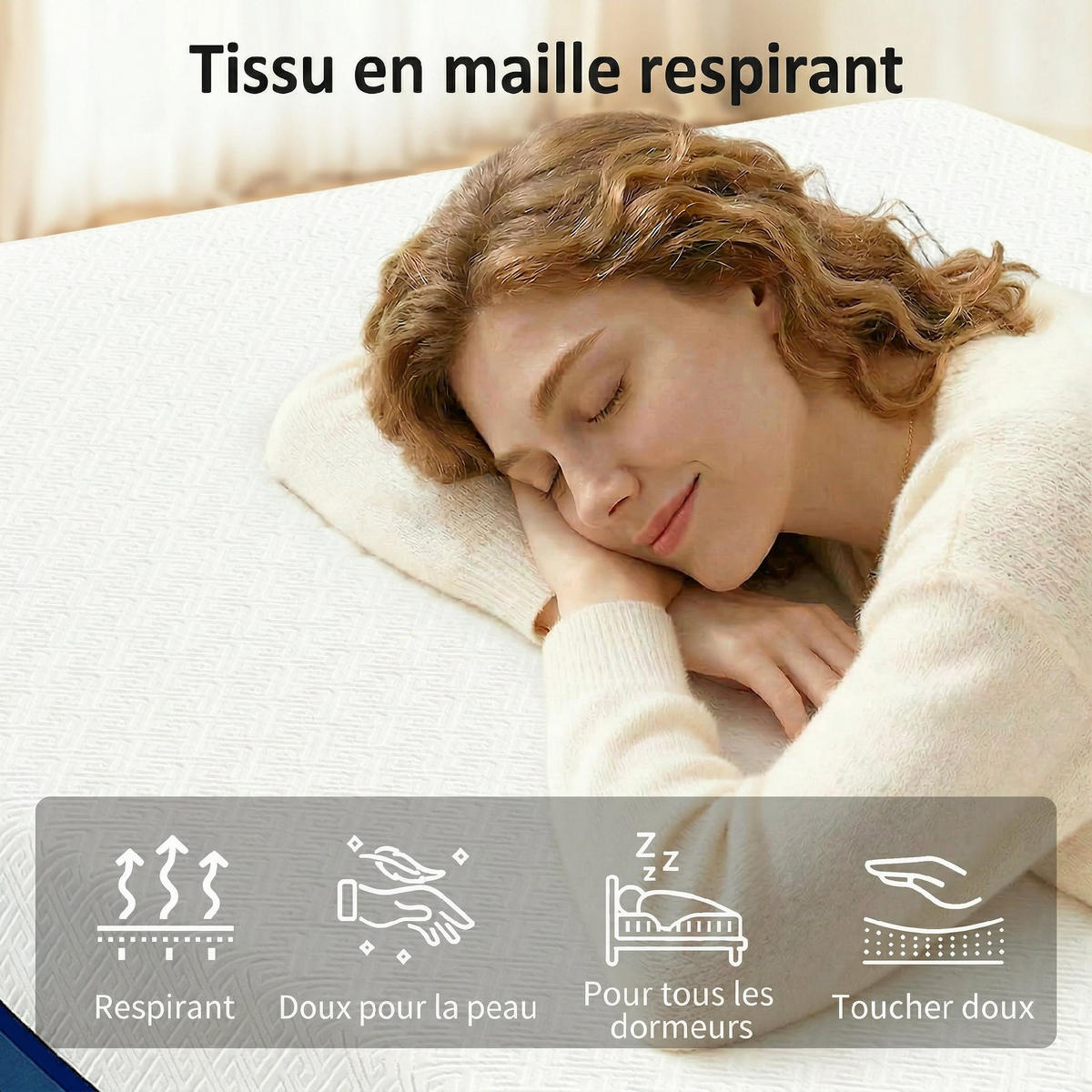 MATRATZE 160/200 cm DE-18535 mit Grüner-Tee-Infusion - Weiß, Textil (160/200cm) - ComfortXL