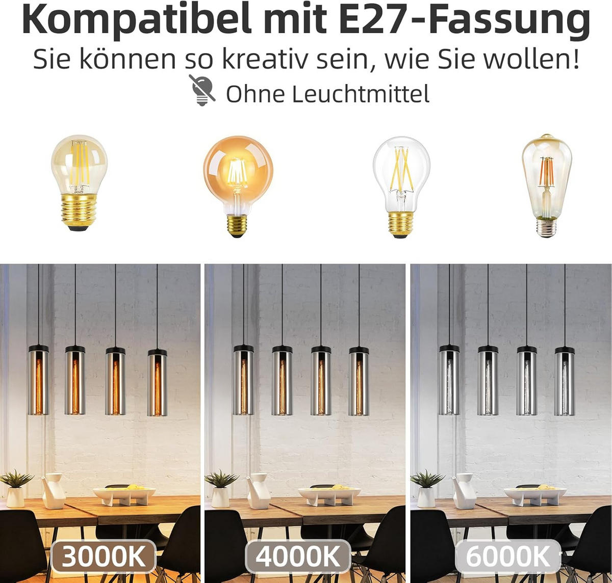 KRONLEUCHTER Morgenar 10.0/10.0/158.0 cm - Schwarz, Glas (158/10/10cm) - ZMH