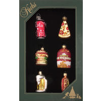 CHRISTBAUMSCHMUCK Food Mini-Set Mehrfarbig 6cm (Glas / 6 Stk.) - Multicolor, Glas (3/6/3cm) - Krebs Glas Lauscha