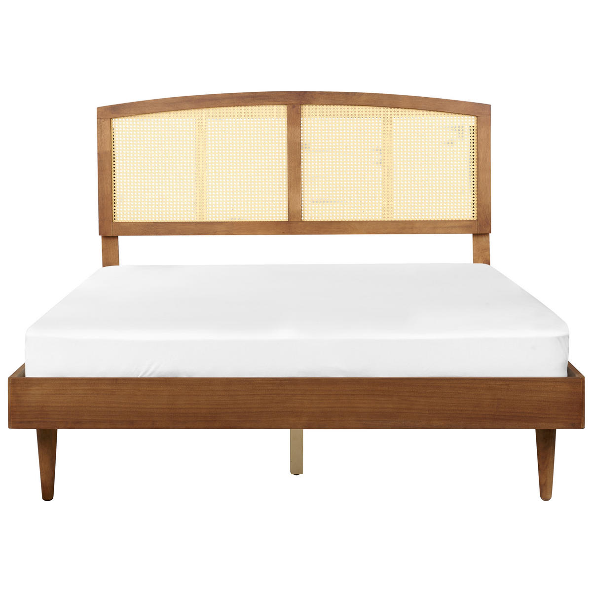 BETT mit Lattenrost 160/200 cm Gummibaumholz Braun Varzy - Braun, Holz (160/200cm) - Beliani