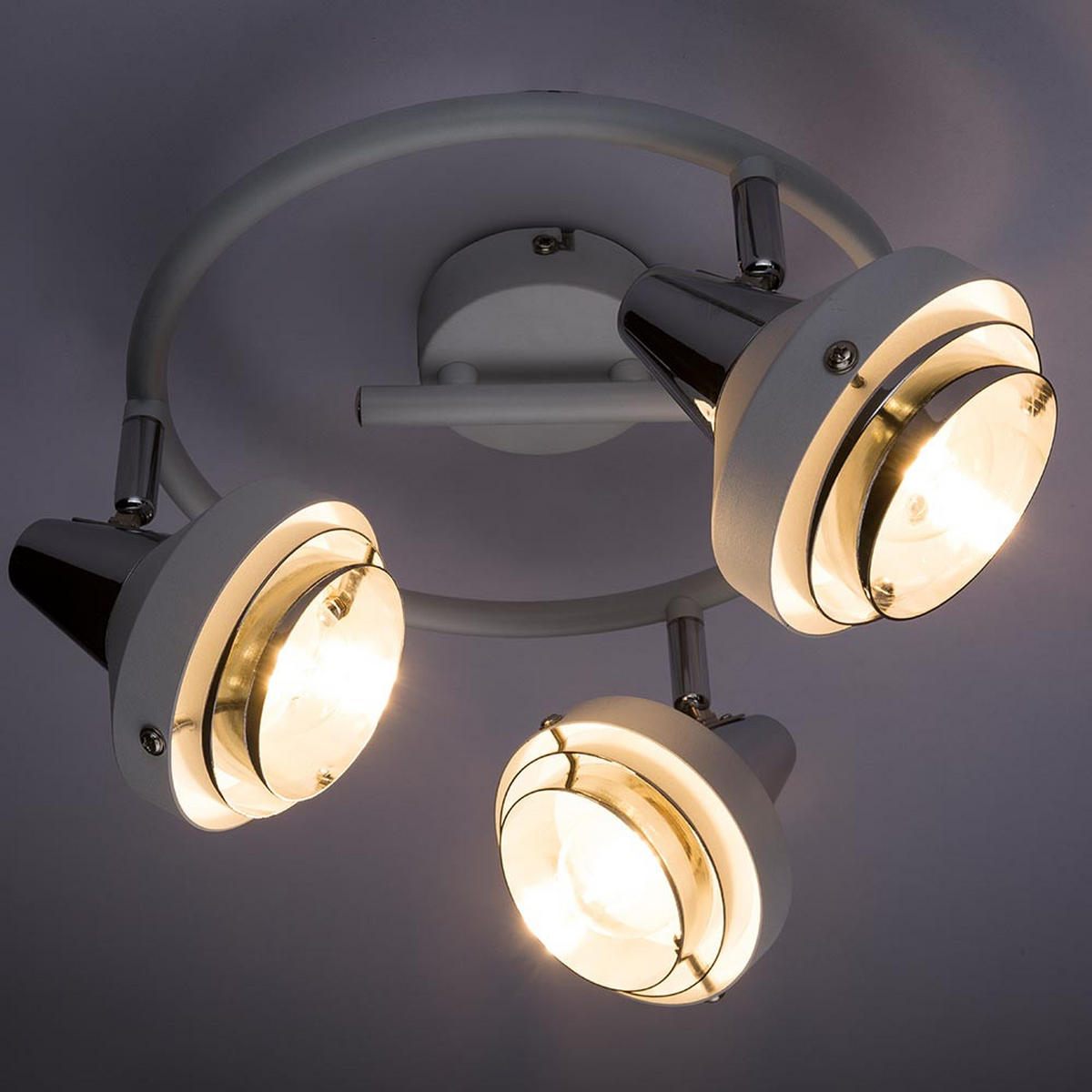 LED DECKENLEUCHTE Rorge Weiß Chrom Metall - Weiß, Metall (25/25/17.5cm) - Globo Lighting