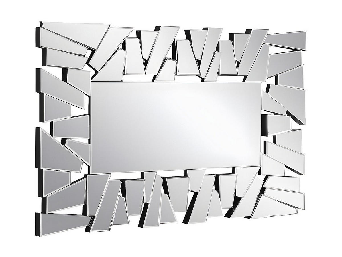 WANDSPIEGEL - 120cm x 4.5cm - Spiegelglas - silberfarben - UYUNI - Silberfarben, Glas (120/76/4.5cm) - Vente-Unique