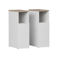 NACHTTISCH Enton Weiß/Sonoma 2er set - Weiß/Sonoma Eiche, Holzwerkstoff (20/59.5/35cm) - Vicco