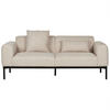 2-SITZER-SOFA Leinen hellbeige Malmos - Beige/Schwarz, Textil (196/78/85cm) - Beliani