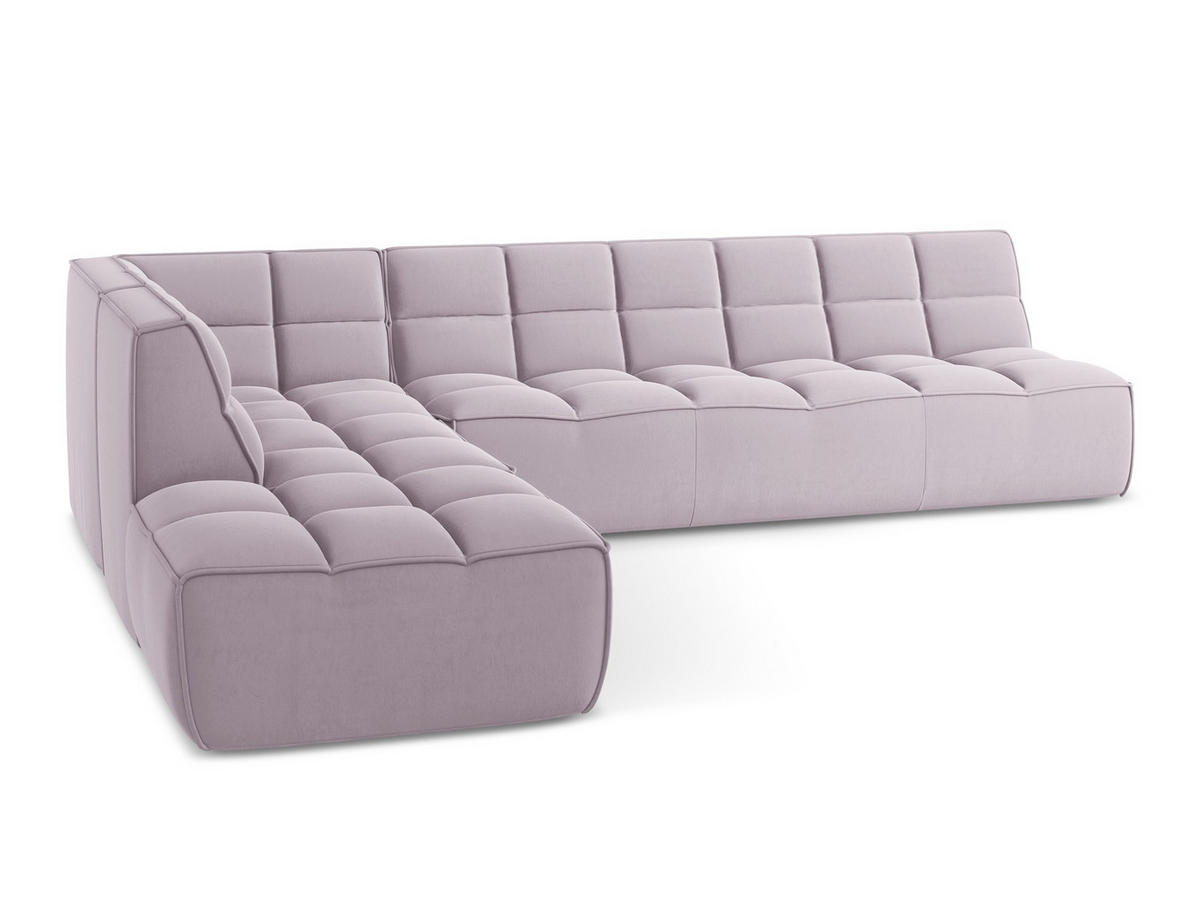 ECKSOFA Beidseitig Samt Stoff Violett - Lila/Flieder, Kunststoff/Textil (308/258cm) - Makamii