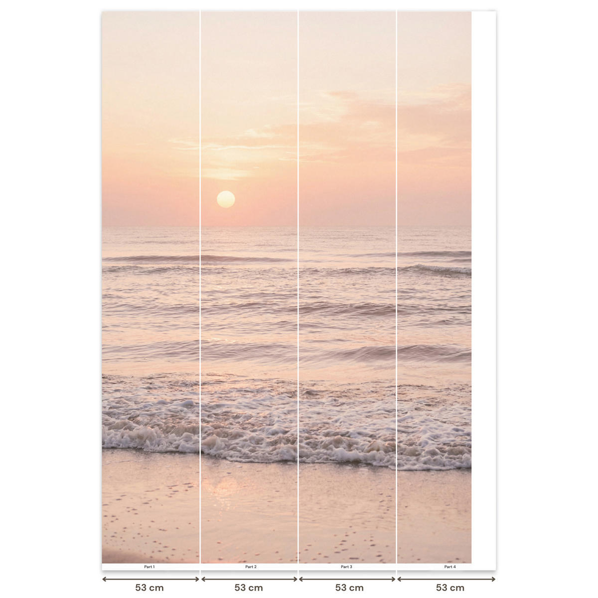 TAPETE - Sonne - Strand - Rosa - 200x300 cm - Hellrosa, Papier (200/300cm) - OnlyWow