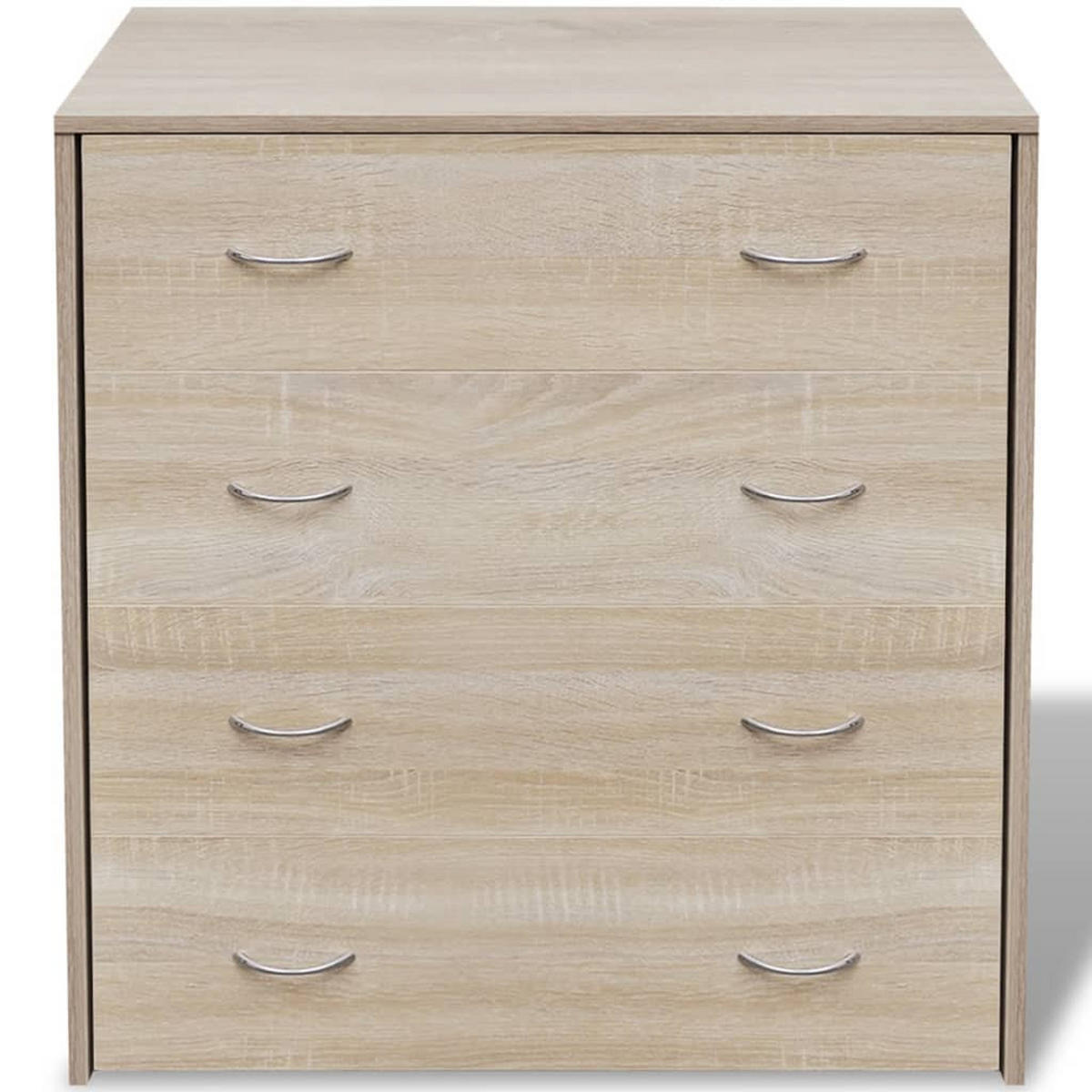 KOMMODE mit 4 Schubladen 60/30,5/71 cm aus Holzwerkstoff Eichenbraun - Eichefarben/Silberfarben, Holz (60/71/35.5cm) - vidaXL