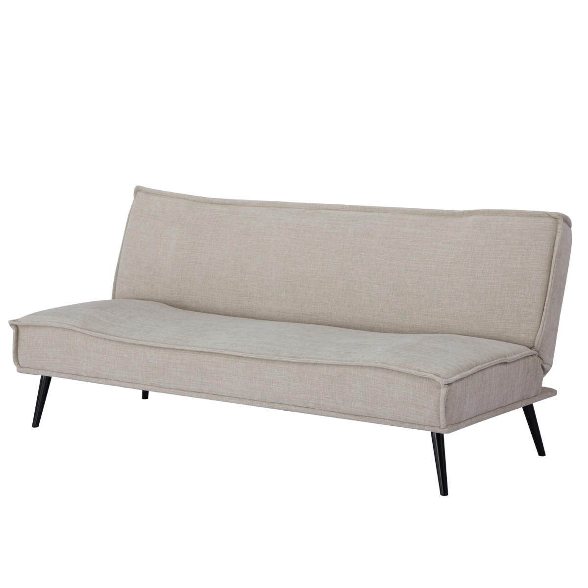SCHLAFSOFA 3-Sitzer aus Stoff, Beige - Beige, Metall (83/81/181cm) - Giga Meubel