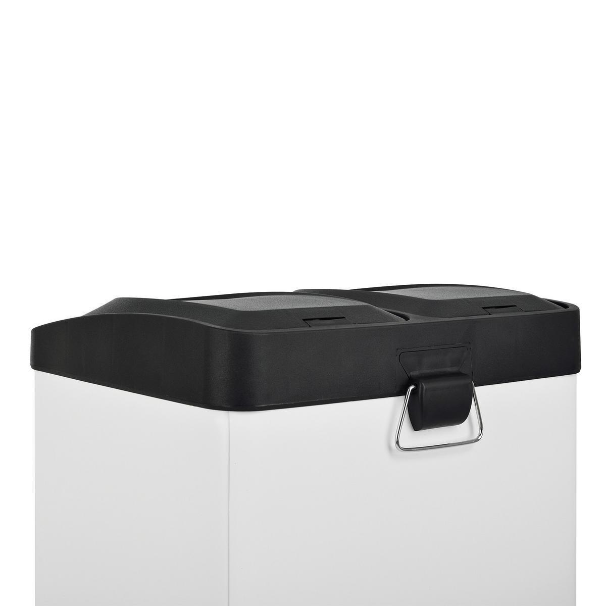 MÜLLEIMER TC2X20 Küchen-Eimer 40Liter Fassungsvermögen 2x20L Abfalleimer 2er-Mülleimer - Weiß, Metall (40/58/33cm) - SVITA