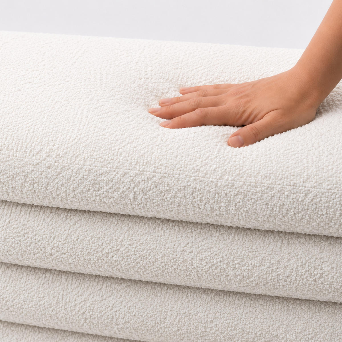 SITZBANK Weiß Teddystoff mit Stauraum - Weiß, Holzwerkstoff/Textil (110/42/45cm) - Relaxdays