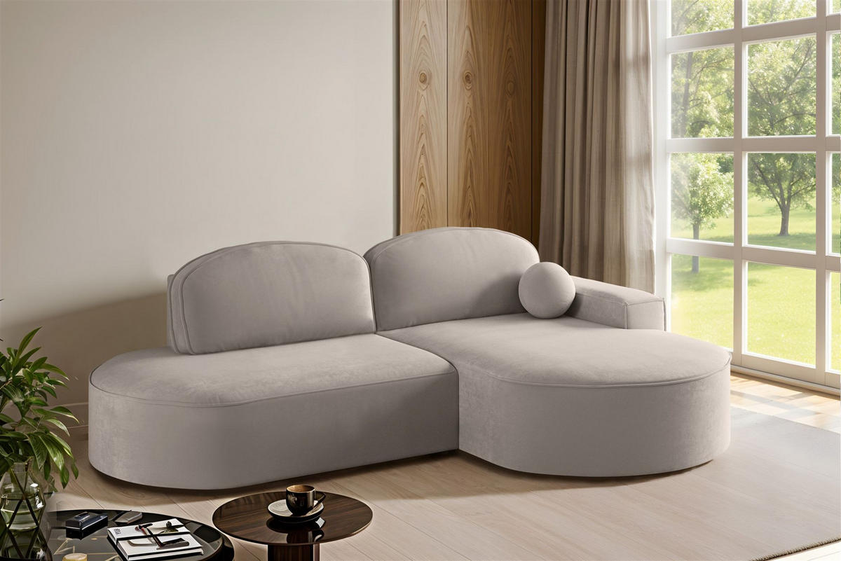 ECKSOFA Girona Mit Schlaffunktion - Hellgrau, Holzwerkstoff/Textil (278/179cm) - Fun Möbel