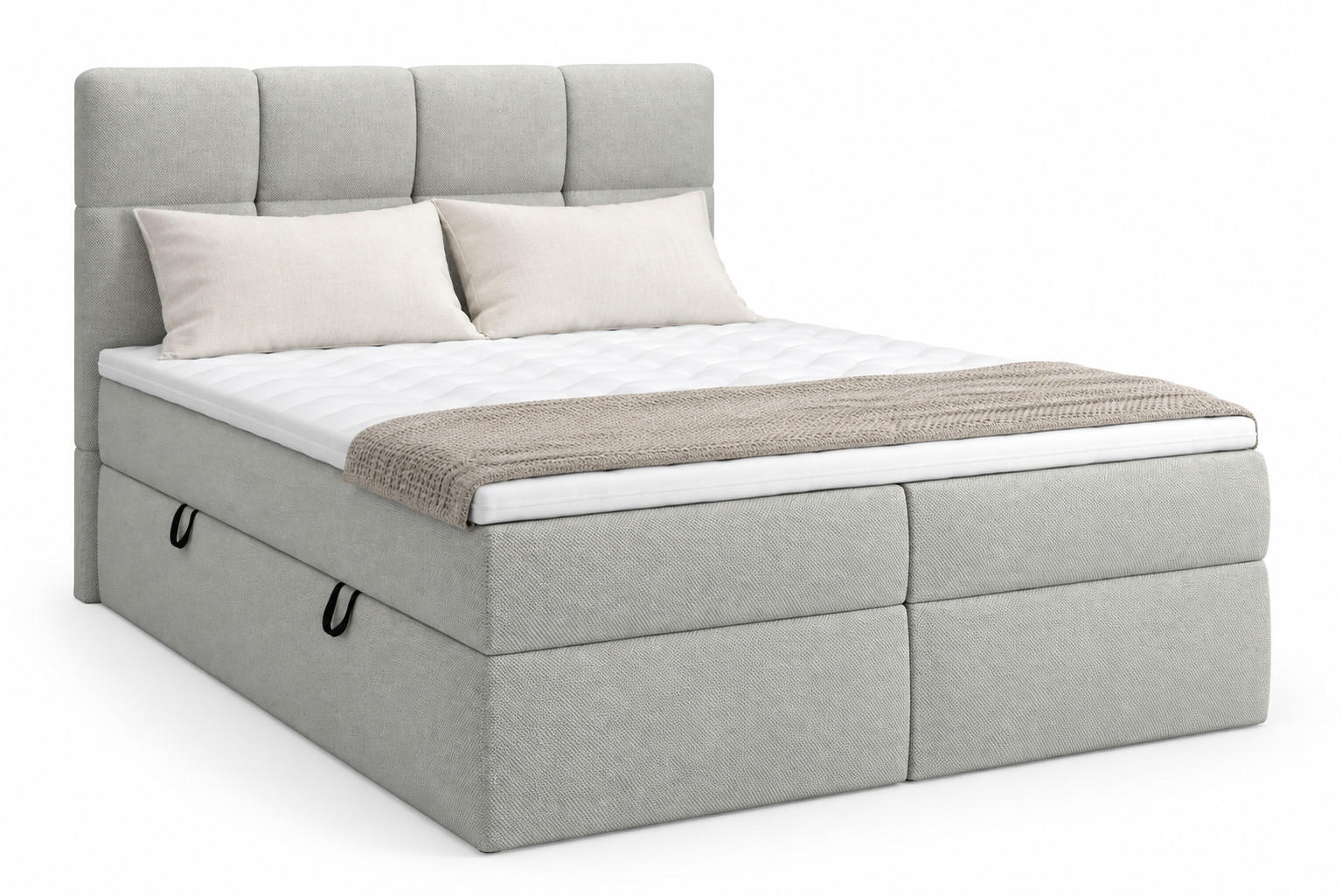MebleHot Boxspringbett Hellgrau 160x200 cm