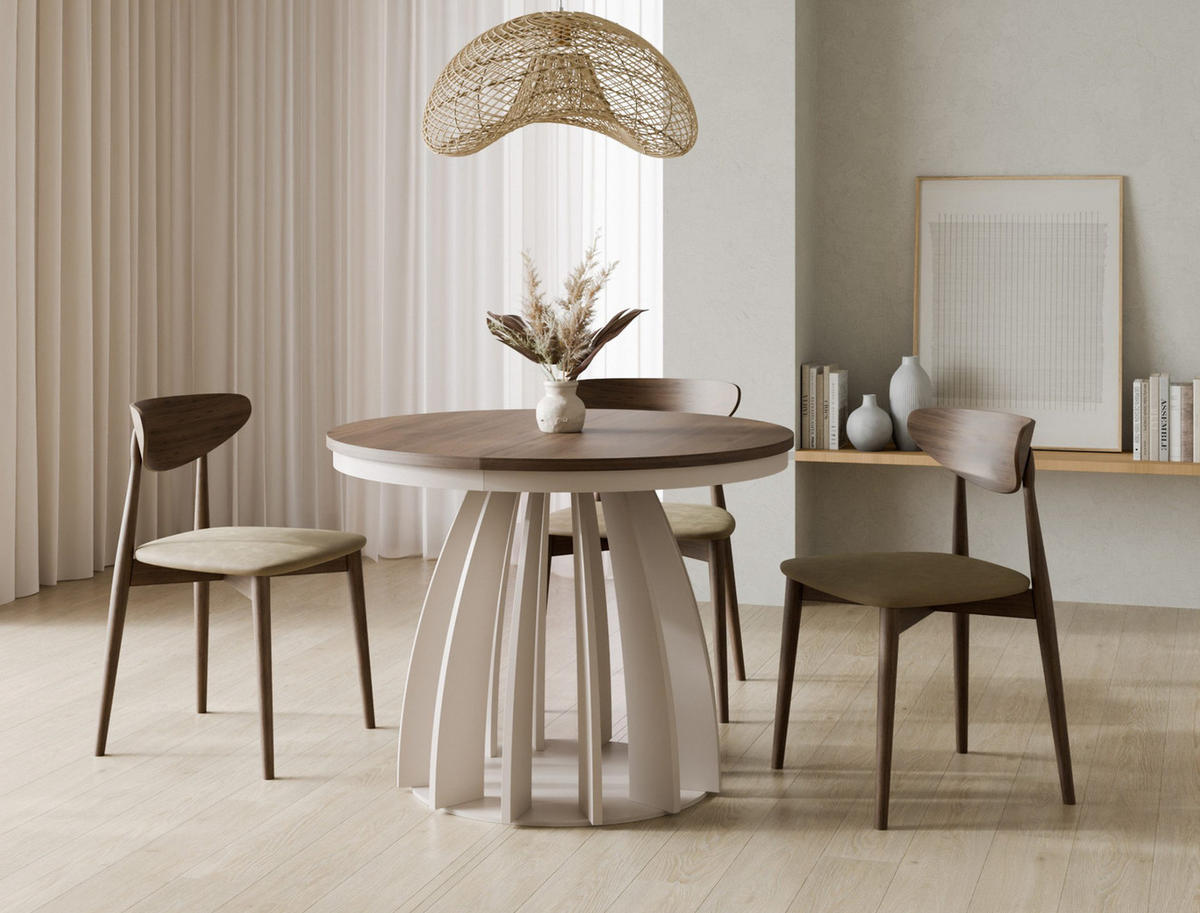 ESSTISCH 100-180 Nussbaum Kaschmir SABO - Kaschmir/Nussbaumfarben, Holzwerkstoff (100/100/76cm) - Compleo24