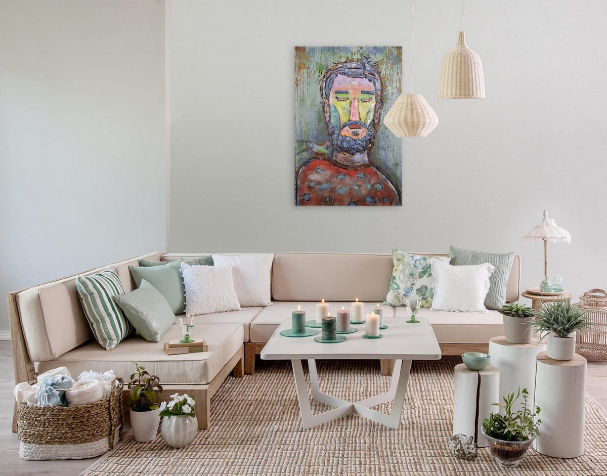 METALLBILD Bunt 60/90 cm - Multicolor, Metall (4/90cm) - KUNSTLOFT