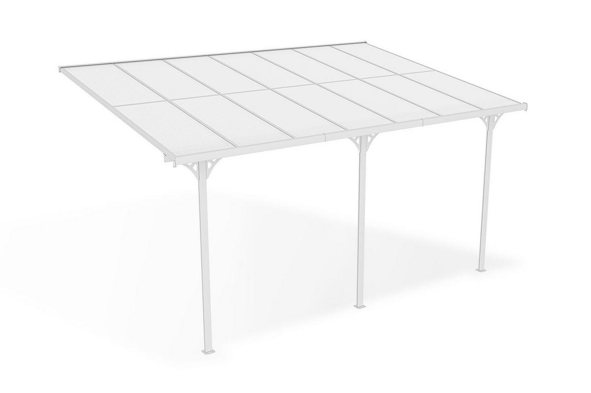 PERGOLA / CARPORT Kleo Weiß 4,5m x 3m - Weiß, Metall (435/270/300cm) - Cazeboo