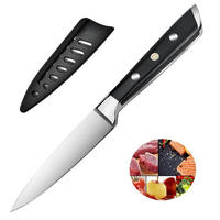 KÜCHENMESSER 9.5cm Obstmesser Allzweckmesser mit Pakkawood Griff Schwarz - Schwarz, Holz (20.5cm)
