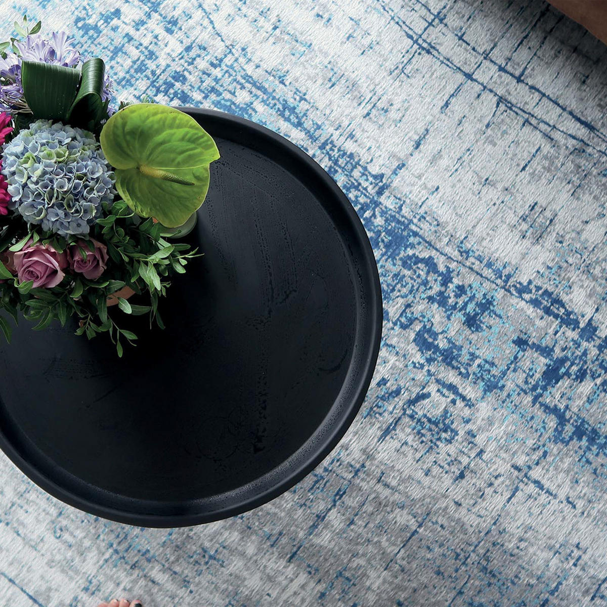 TEPPICH Bronx Azurite Mad Men 200/280 cm - Blau, Textil (200/280cm) - Louis De Poortere