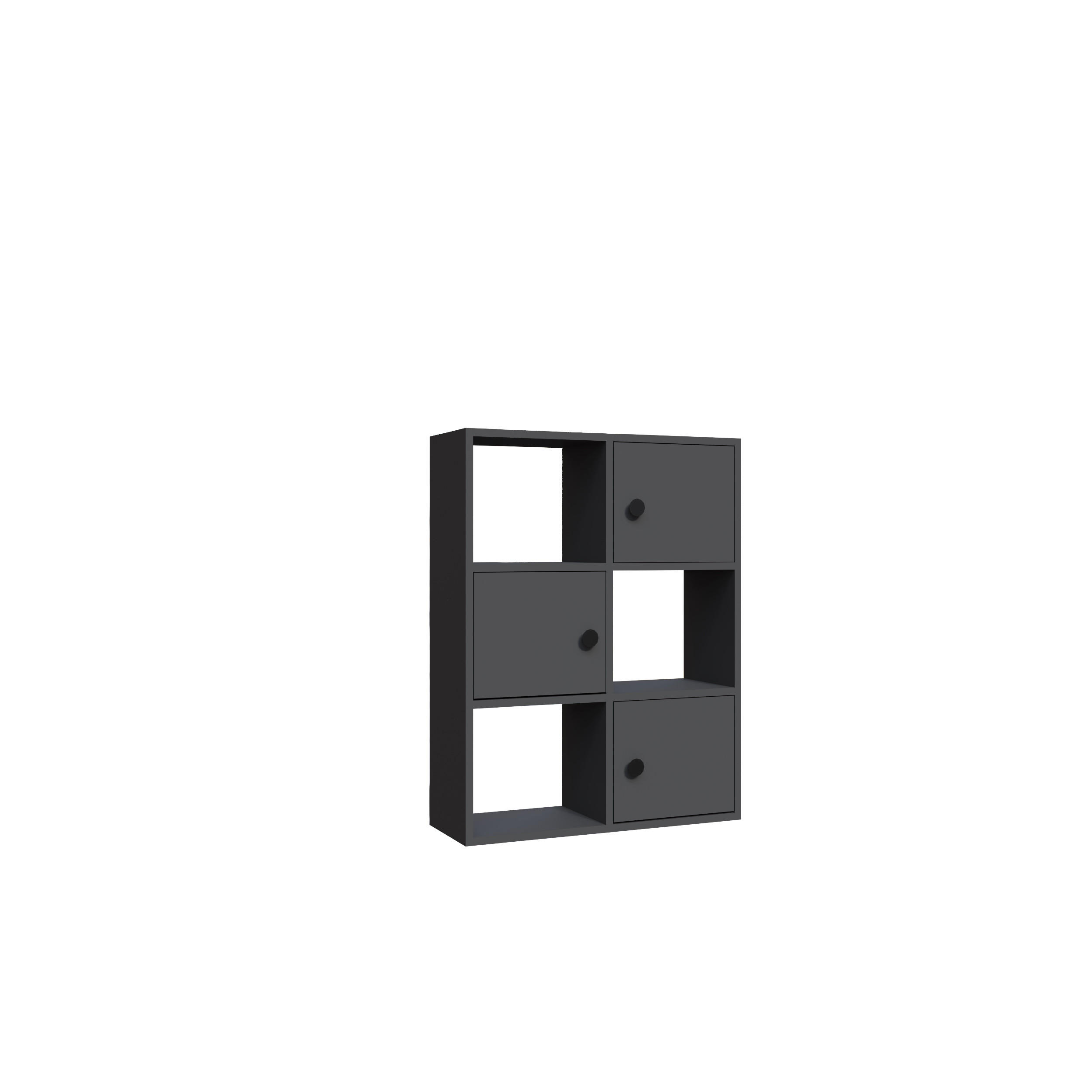 BÜCHERREGAL Tilton Eiche Anthrazit - Grau, Holzwerkstoff (25/93/72cm) - Decorotika