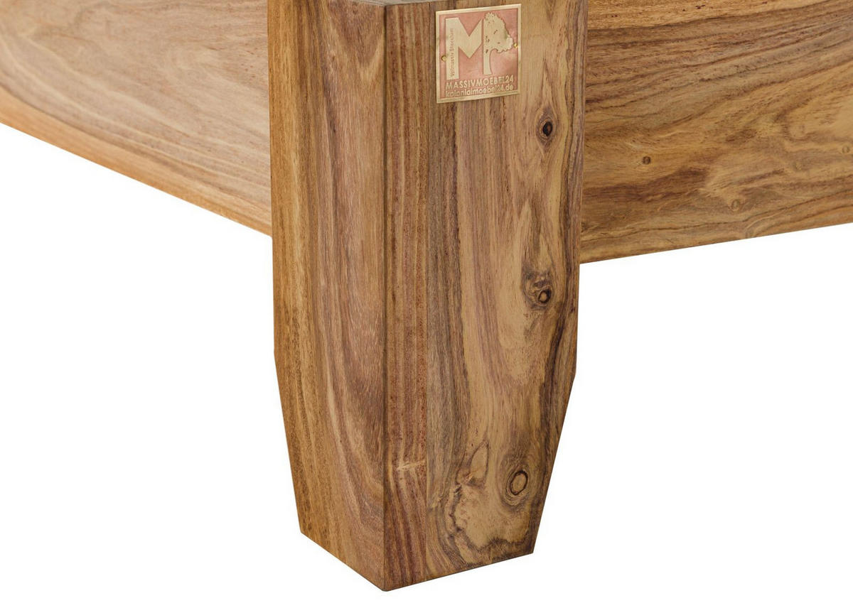 HOLZBETT Sheesham 140x200x75 braun geölt NATURE BROWN #510 - Braun, Holzwerkstoff (140/200cm) - Massivmoebel24