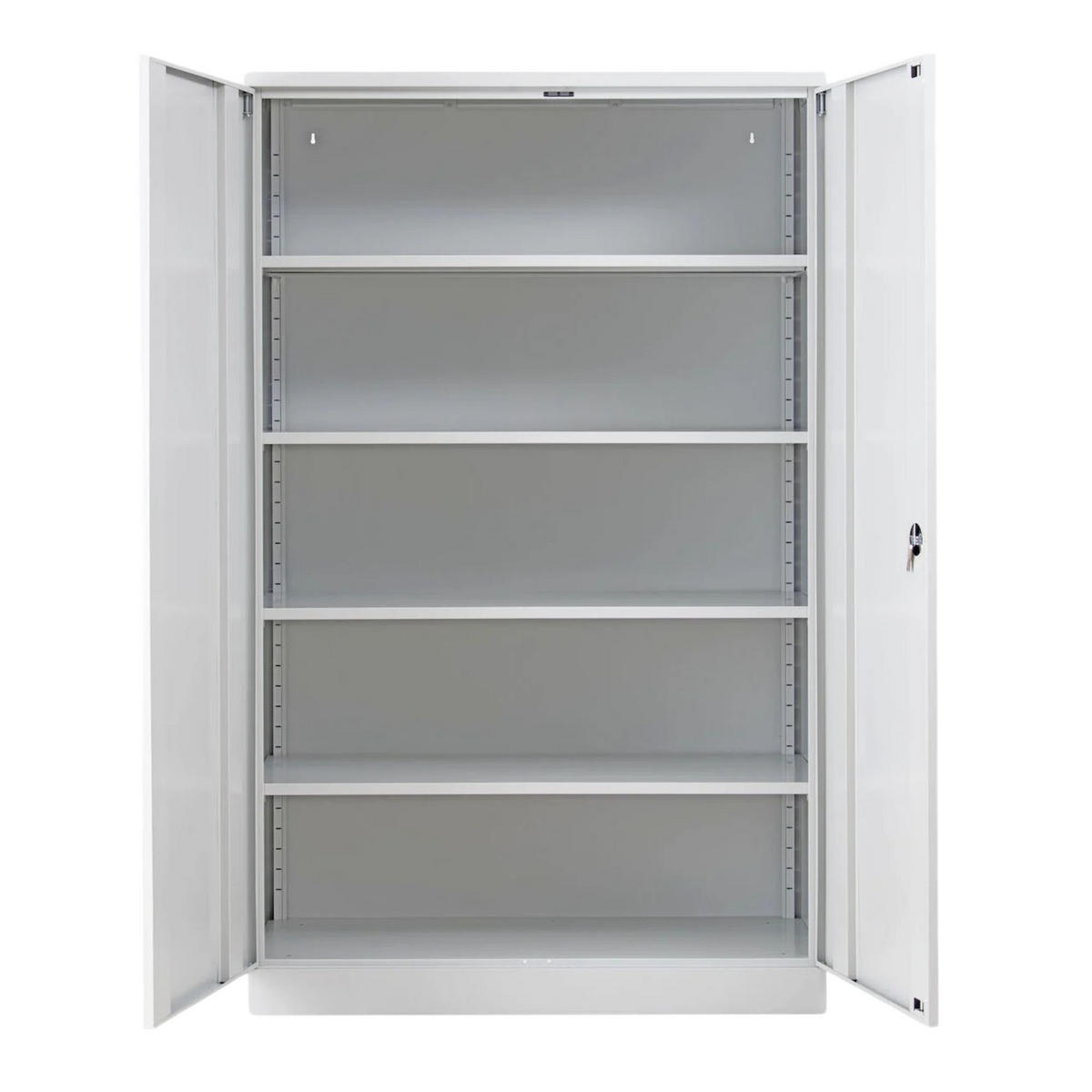 STAHLSCHRANK Bee mit 7 lackierten Fachböden 195x120x50 cm Korpusfarbe Lichtgrau Frontfarbe Lichtgrau - Hellgrau, Metall (120/195/50cm)
