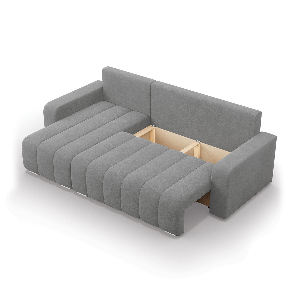 ECKSOFA MIT SCHLAFFUNKTION ABRIELLE BONELL Dunkelgrau - Dunkelgrau, Textil (144/237cm) - Mebligo
