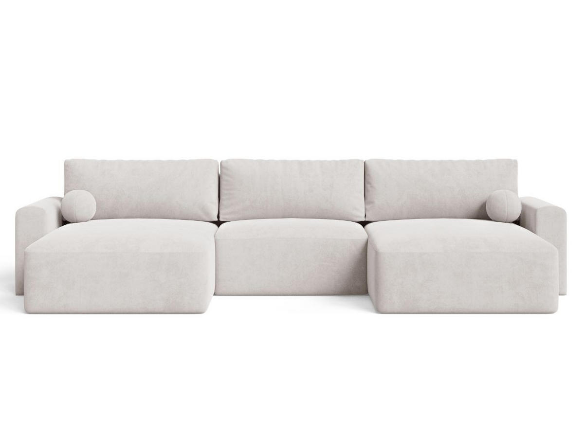 ECKSOFA U Aurora Grau - Grau, Holz/Textil (369/145cm) - Graingold