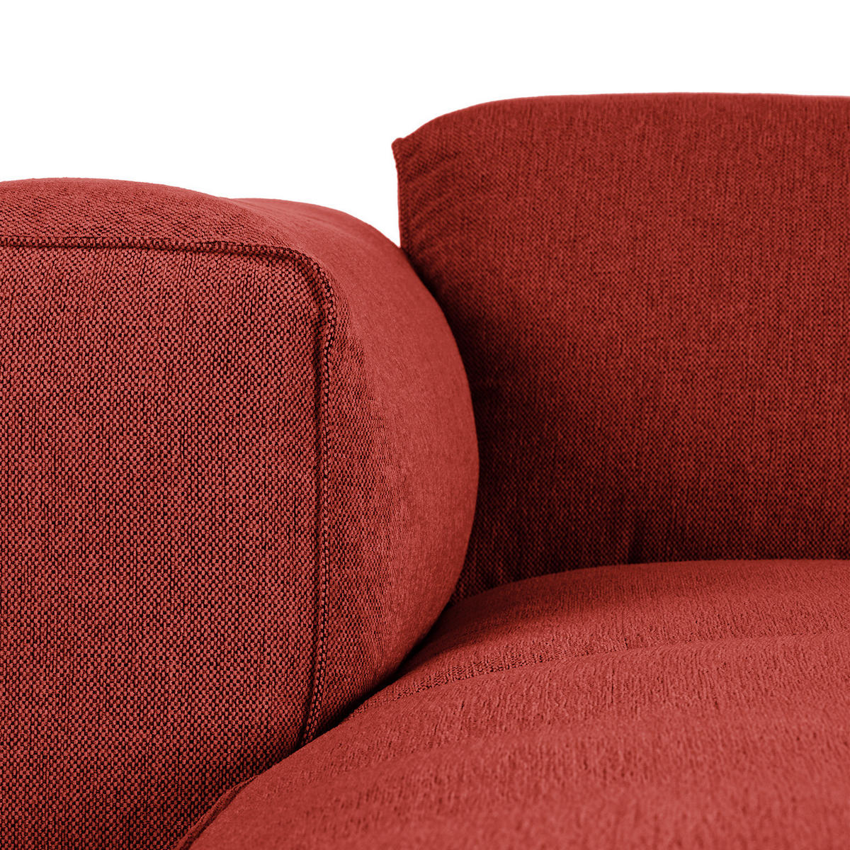 3-SITZER ECKSOFA mit Longchair - Rot/Schwarz, Kunststoff/Textil (284/173cm) - home24