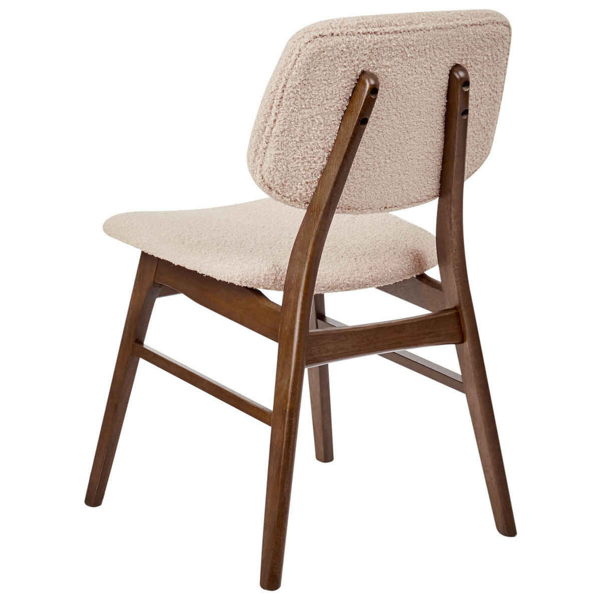 ESSZIMMERSTUHL 2er-Set Dunkelbraun/Beige Elaine - Beige/Braun, Textil (48/81/54cm) - Beliani