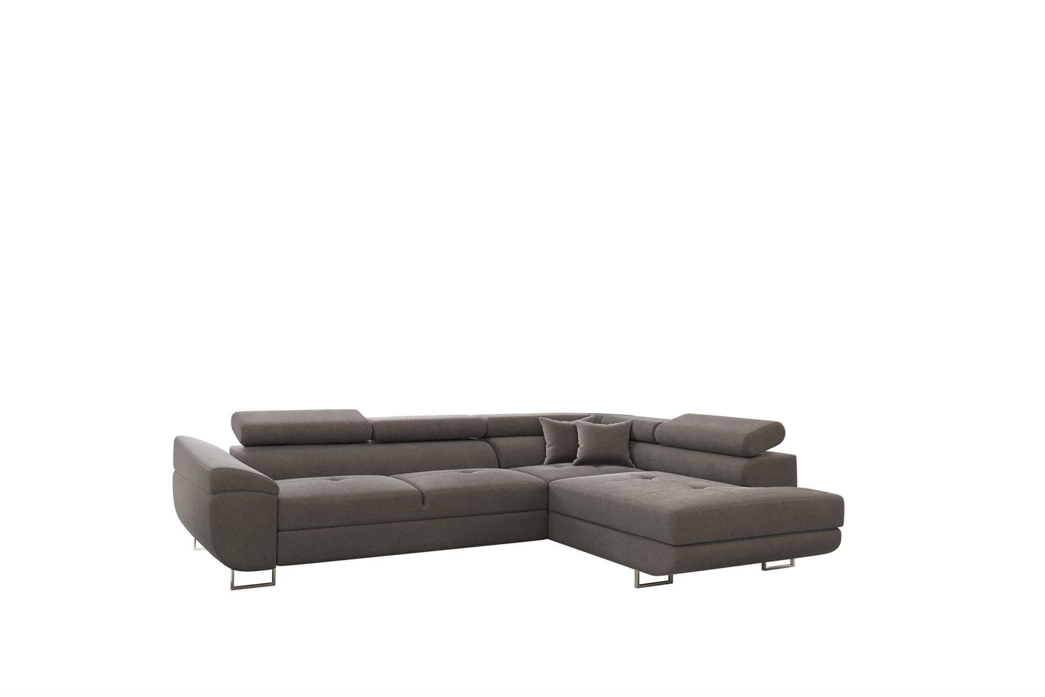 ECKSOFA Carmelo In Nova - Grau, Holzwerkstoff/Textil (275/202cm) - Fun Möbel