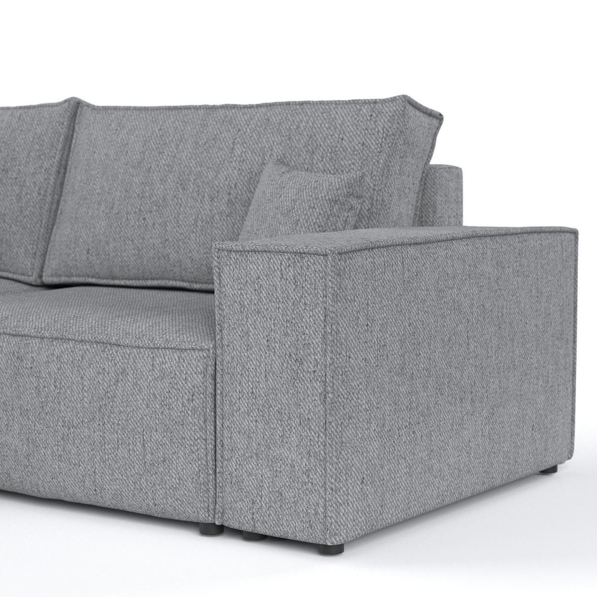 ECKSOFA AVION mit Schlaffunktion Grau im Neve Stoff - Schwarz/Grau, Holz/Holzwerkstoff (253/148cm) - AltaBeds