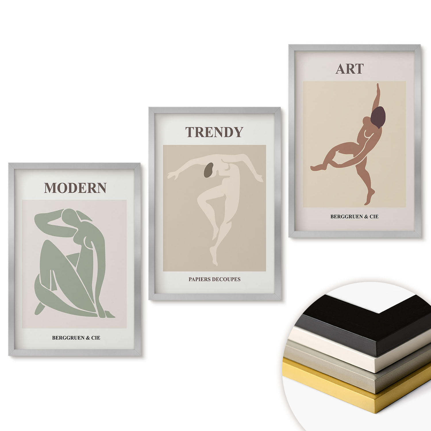 ArtPrintCave Wandbilder Silber 40x60 cm