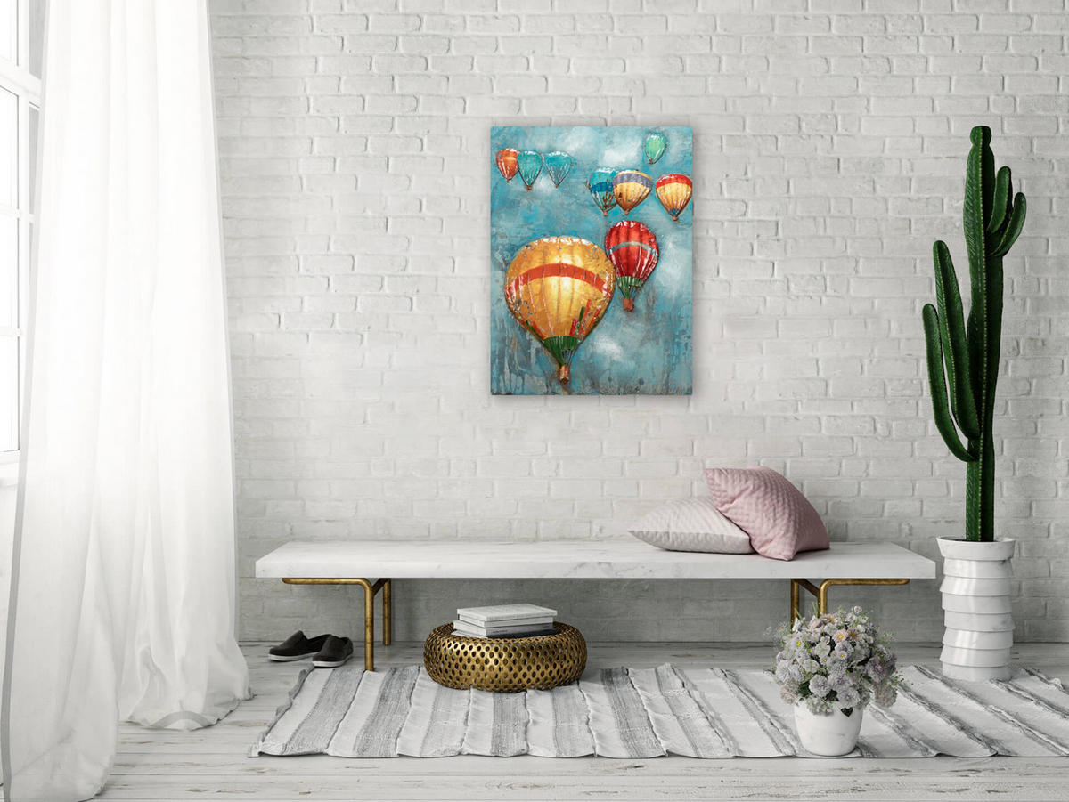 METALLBILD Blau 60/80 cm - Blau, Metall (4/80cm) - KUNSTLOFT