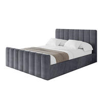 POLSTERBETT mit Bettkasten, Fußteil und Lattenrost, Boxbett mit Matratze H3/H4 - STERA-Z 140x200 Dunkelgrau - Dunkelgrau, Holzwerkstoff/Textil (140/200cm) - ALTDECOR
