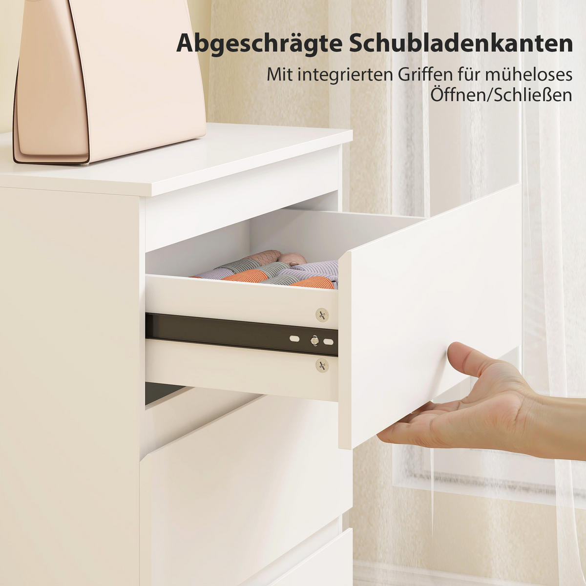 NACHTTISCH Weiß 40.0/60.0/79.0cm - Weiß, Holzwerkstoff (60/79/40cm)