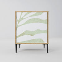 SIDEBOARD BOTANICAL SPARK, Eichefarben, 57,5x42x72,5 cm, Schwarze Metallfüße - Eichefarben/Multicolor, Holzwerkstoff/Metall (57.5/72.5/42cm) - SpaceRebels