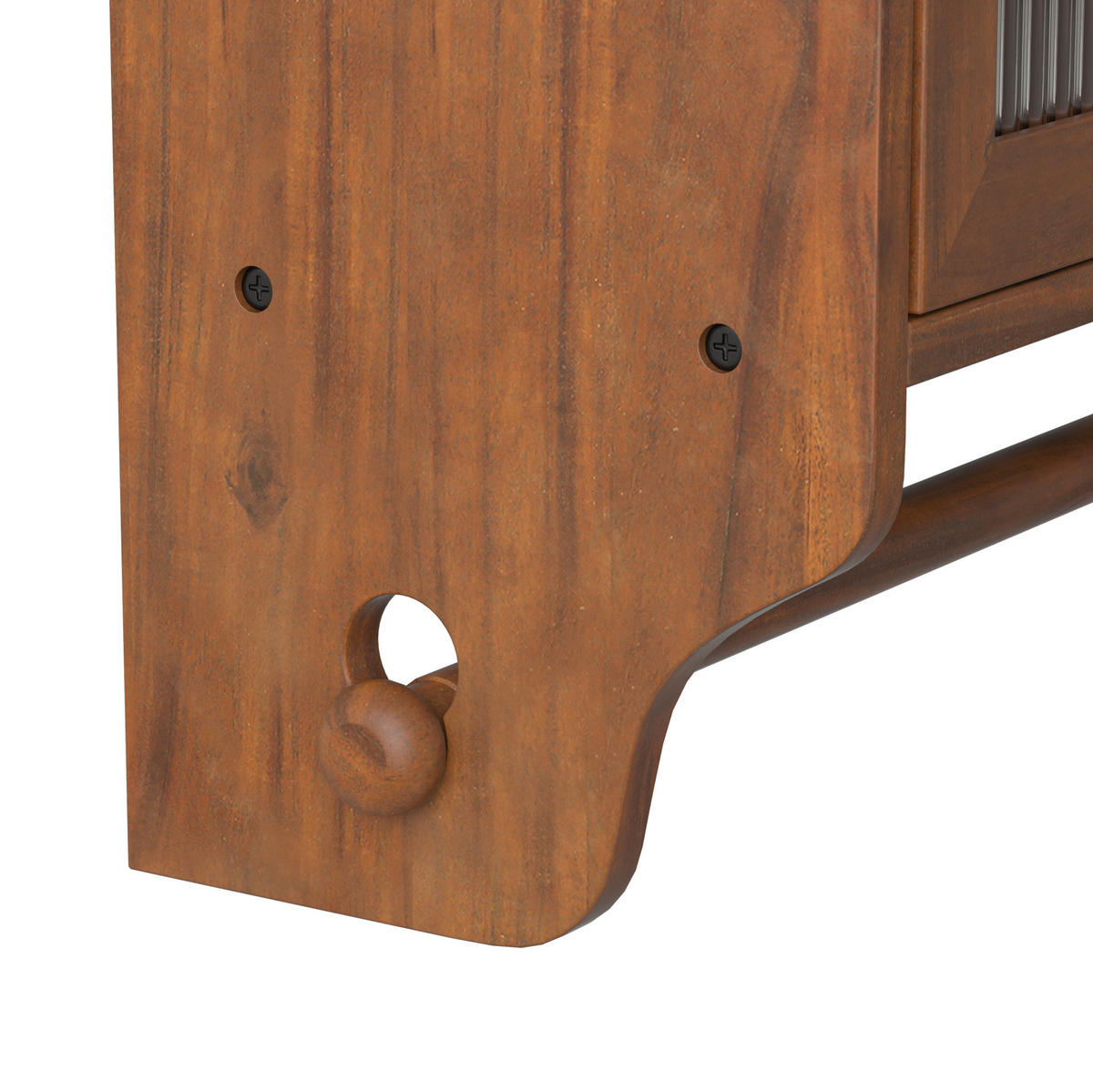 KÜCHENOBERSCHRANK 63x18x60cm in Braun aus Massivholz & Glas,wandmontiert - Braun, Holzwerkstoff (63/60/18cm) - Modfu