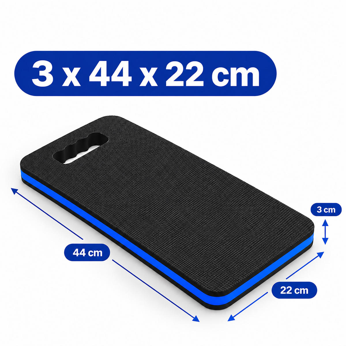 KLEKÁTKO černá modrá 1dílné-Set pěna EVA s madlem - černá, textil (44/22cm) - Relaxdays