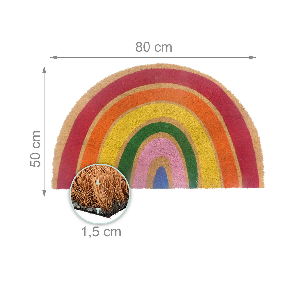 FUSSMATTE - Multicolor, Kunststoff/Textil (80/50cm) - Relaxdays