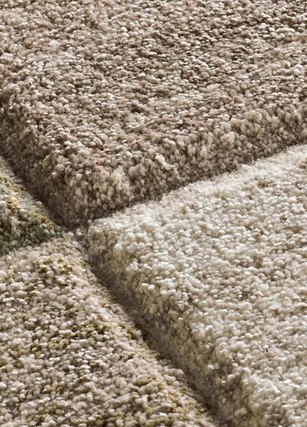 HOCHFLORTEPPICH Beige / Grün Teva 80/120 cm - Grün, Textil (80/120cm) - Atticgo