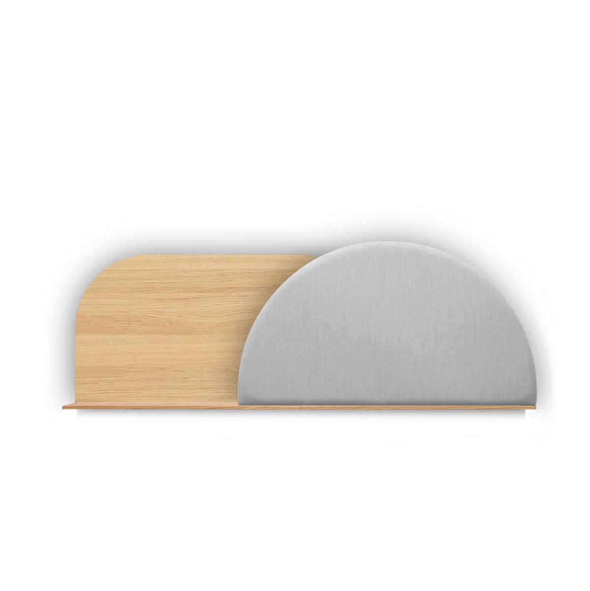 KOPFTEIL Alba mit Licht - Blau/Eichefarben, Holz/Textil (60/60/14cm) - Woodendot