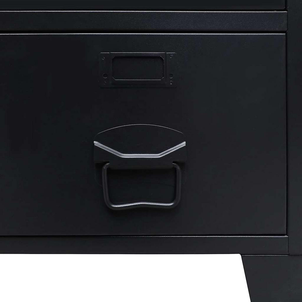 KLEIDERSCHRANK Metall Industrie-Stil 67/35/107 Cm Schwarz - Schwarz, Metall (35/107/67cm) - vidaXL
