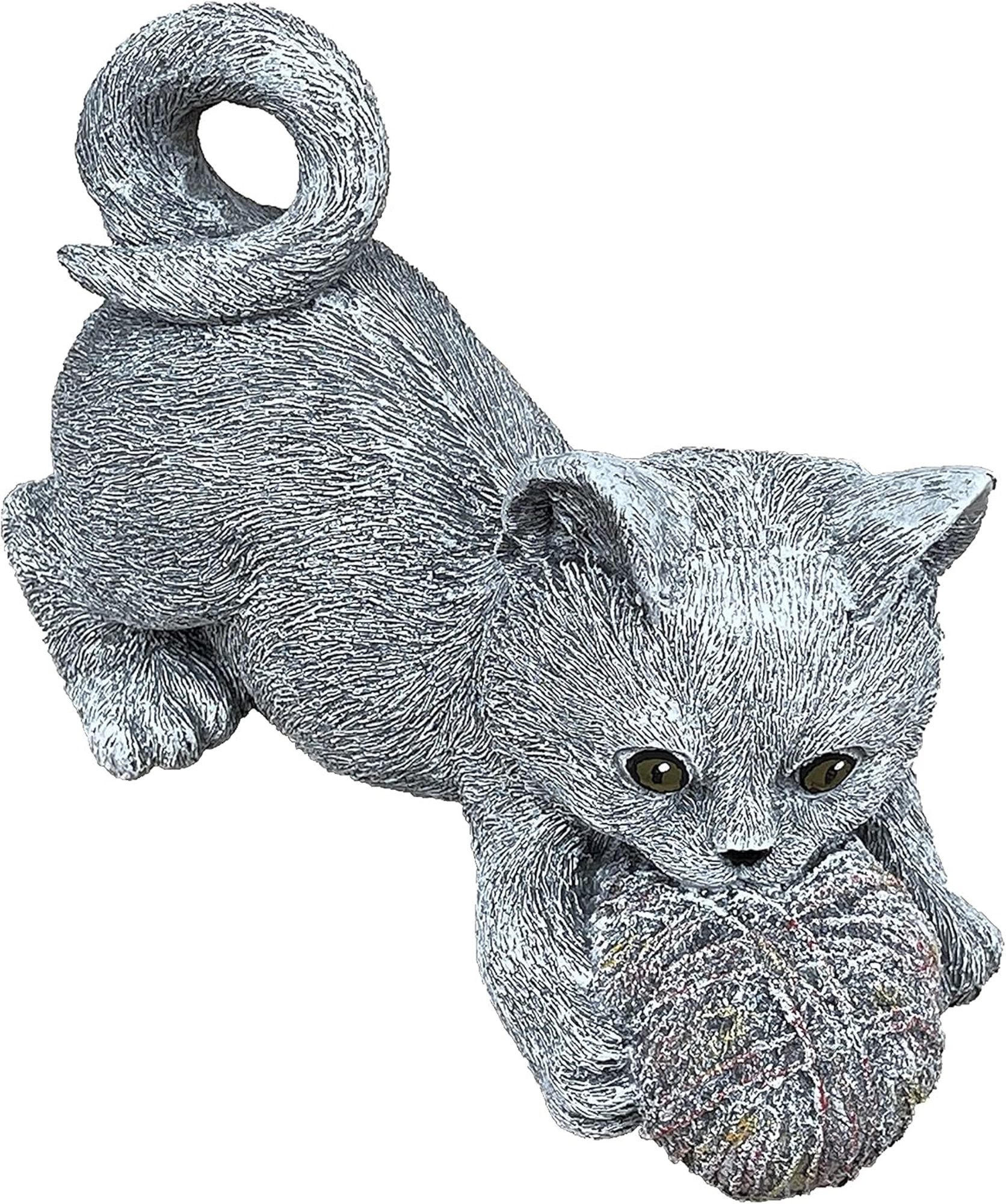 STEINFIGUR Katze Sabrina Steinguss frostfest wetterfest - Grau, Stein (19/12/12cm) - stoneandstyle