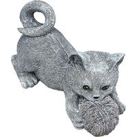 STEINFIGUR Katze Sabrina Steinguss frostfest wetterfest - Grau, Stein (19/12/12cm) - stoneandstyle