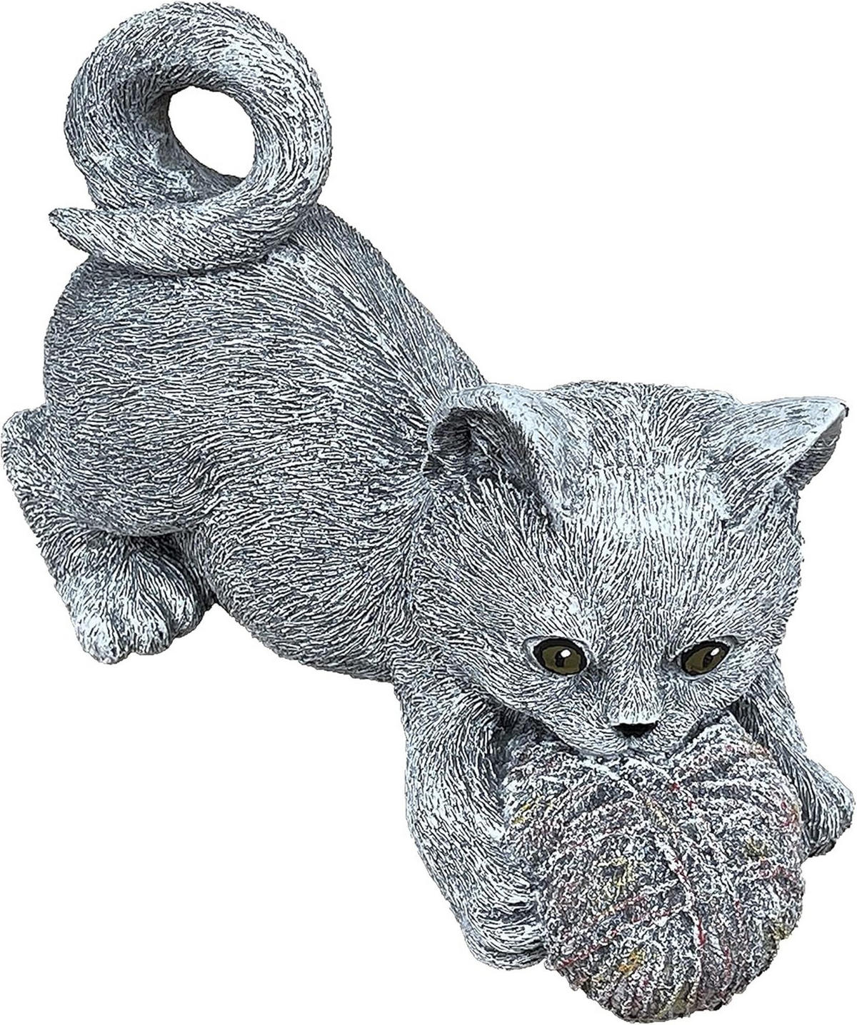 STEINFIGUR Katze Sabrina Steinguss frostfest wetterfest - Grau, Stein (19/12/12cm) - stoneandstyle