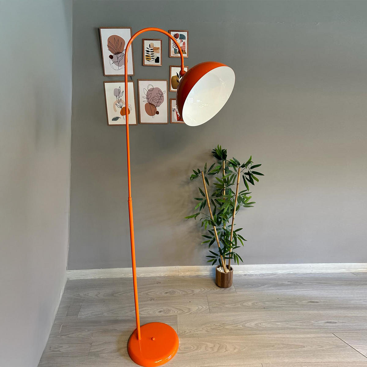 STEHLAMPE Gorkiede E27 mit Dimmer - Orange, Metall (37/37/170cm) - Bamyum