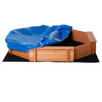 SANDKASTEN DE-18744 achteckig mit 4 Bänken & Abdeckung Orange - Orange, Holzwerkstoff (139.5/139.5/21.5cm) - ComfortXL