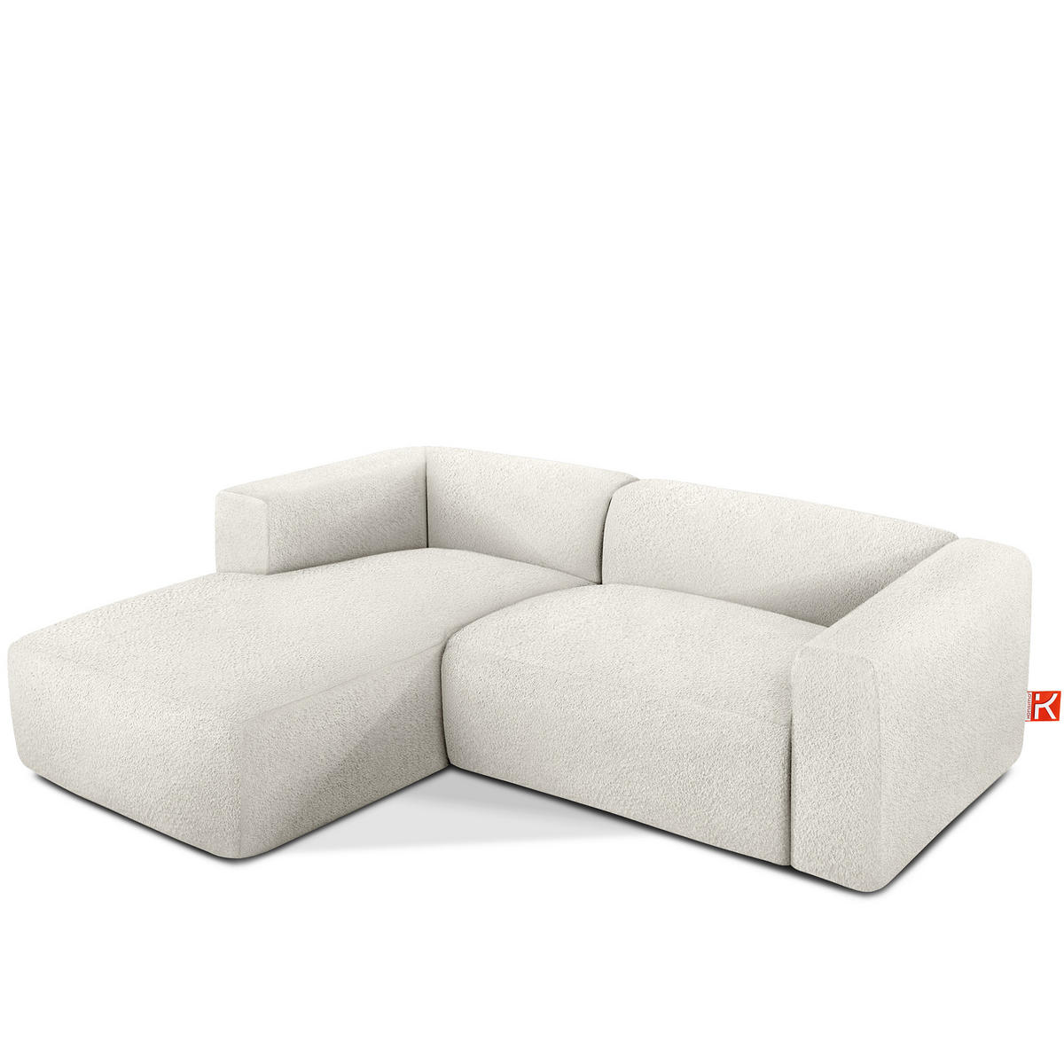 ECKSOFA LINKS BUFFO, Weiß - Weiß, Holz/Holzwerkstoff (225/176cm) - KONSIMO®